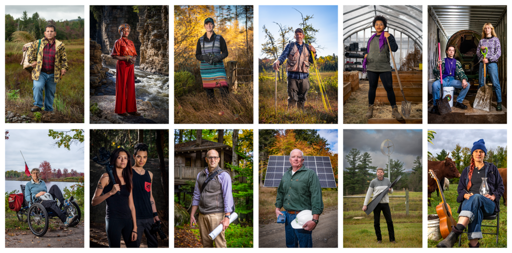 This is a collage of 12 of the changemaker images. 