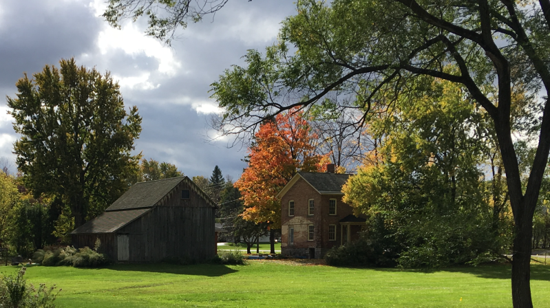 An exterior view of the Harriet Tubman historic site. 