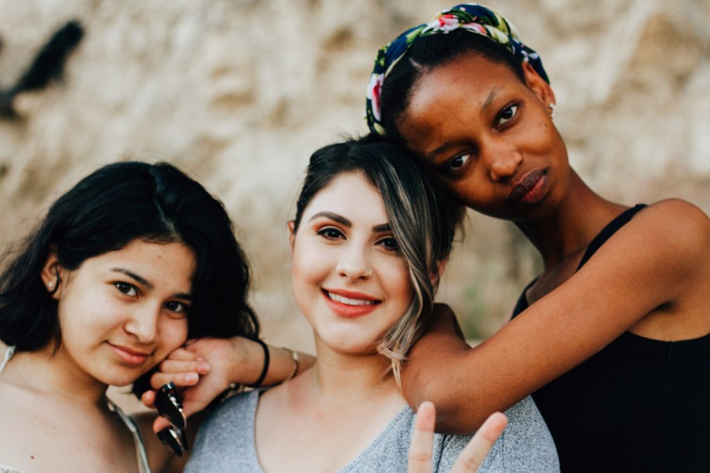 A group of three teenagers